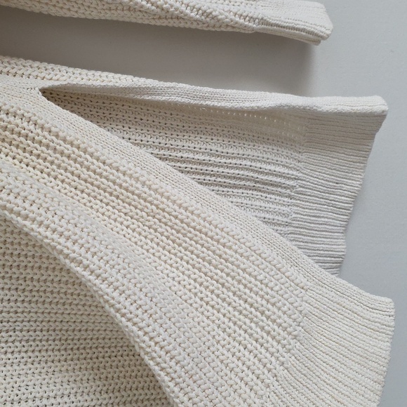 ARITZIA | Wilfred Ivory Linen Randonnai Sweater Chunky Knit Side Slits sz S - Picture 8 of 9